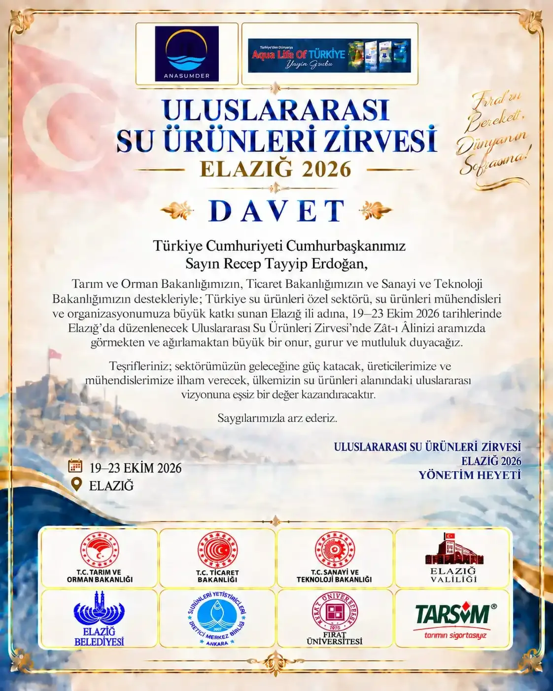 Elazığ, Uluslararası Su Ürünleri Zirvesi’ne hazırlanıyor