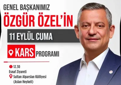 Yeni Parti Genel Başkanı Özgür Özel, Kars'a geliyor